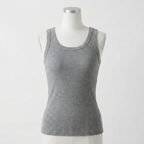 Mary's Ribbed Cotton Built-in Bra Tank