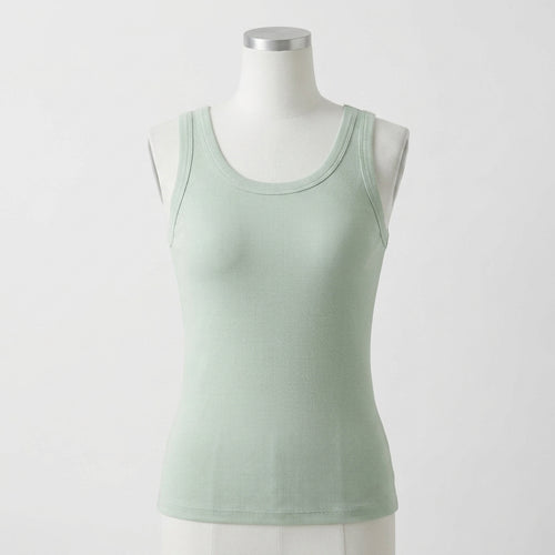 Mary's Ribbed Cotton Built-in Bra Tank