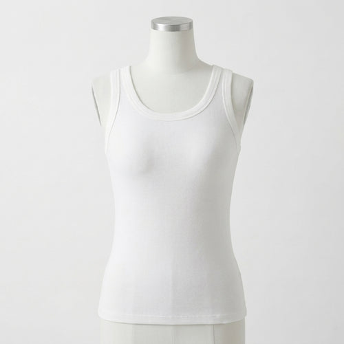 Mary's Ribbed Cotton Built-in Bra Tank