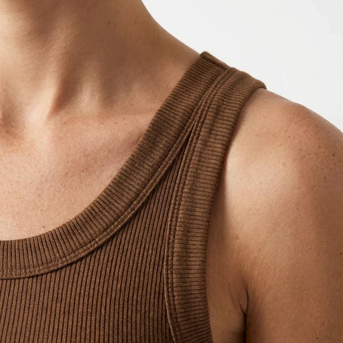 Mary's Ribbed Cotton Built-in Bra Tank