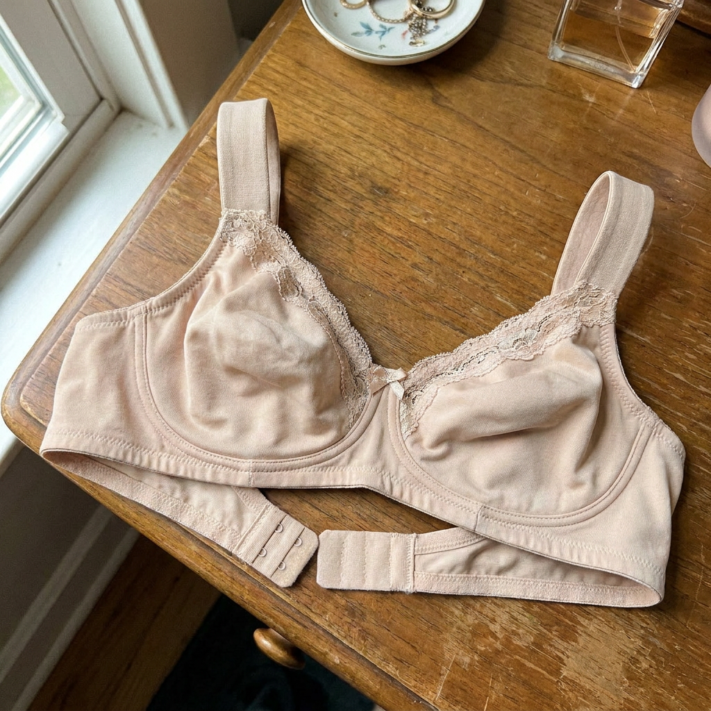 A custom-fitted "soft cup" bra from a specialty shop